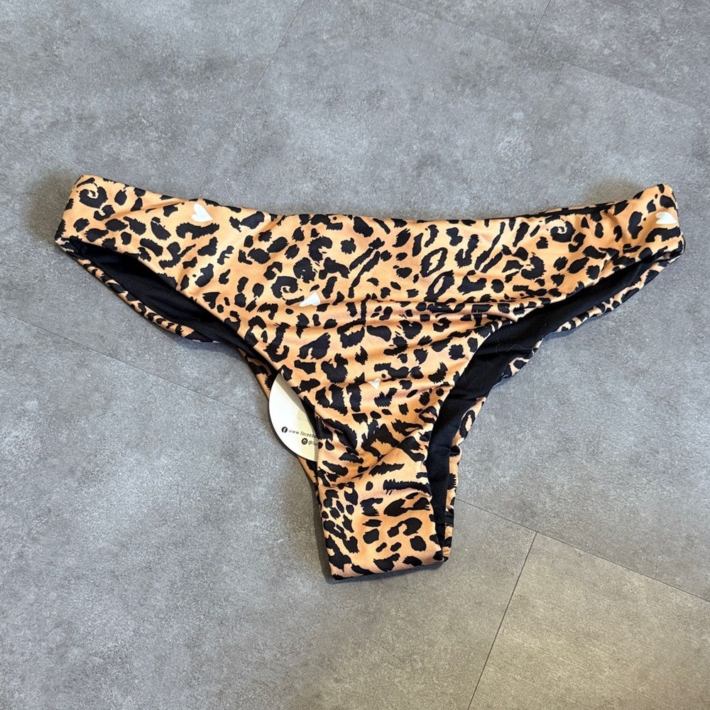 NWT Lunalae Ciara Brown Leopard Pole Bottoms